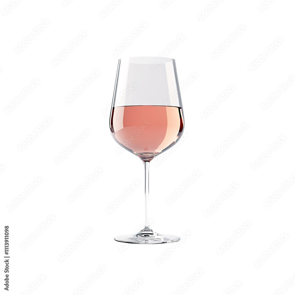 Glass of Ros� Wine on White Background Glass of Ros� Wine on White Background