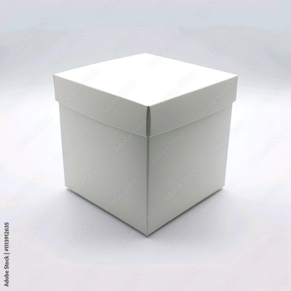 White Box for Baked Goods on Pure White Background White Box for Baked Goods on Pure White Background