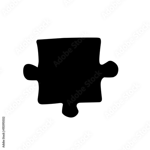 Black puzzle piece element