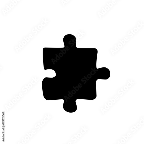 Black puzzle piece element