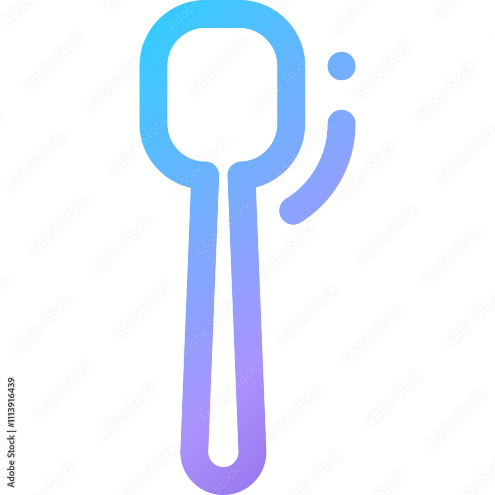 Kitchen utensil icon representing a spoon with a modern gradient design Kitchen utensil icon representing a spoon with a modern gradient design