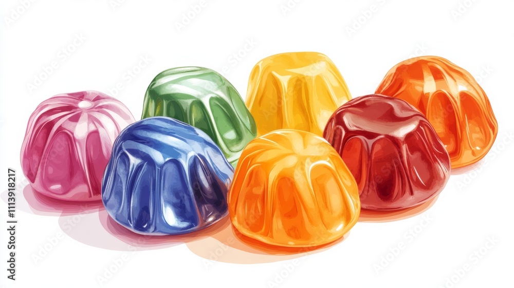 Colorful Jelly Candies on White Background Colorful Jelly Candies on White Background