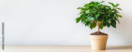 A ficus tree in indirect light, watered when the topsoil feels dry to the touch