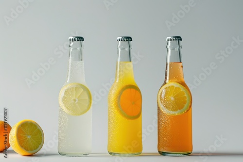 Juice Bottle Mock-Up - Three Bottles 