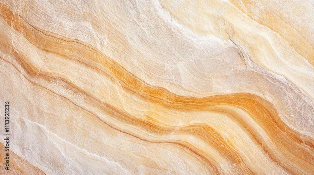 Closeup of a light-colored stone surface with wavy, natural lines. Closeup of a light-colored stone surface with wavy, natural lines.