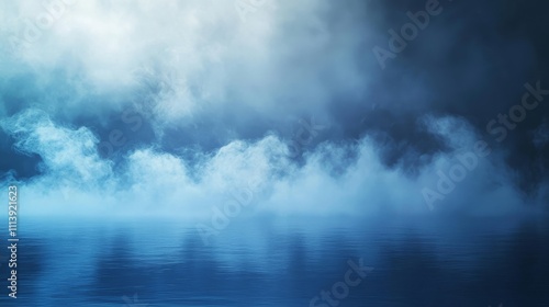 Fog or smoke, blue smog clouds on floor, isolated transparent special effect. Vector illustration, morning fog over land or water surface, magic haze. 