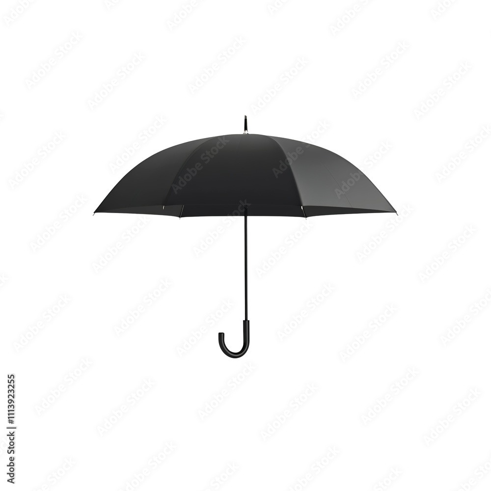 Classic Black Umbrella, Closed Position, Isolated on on white background Classic Black Umbrella, Closed Position, Isolated on on white background