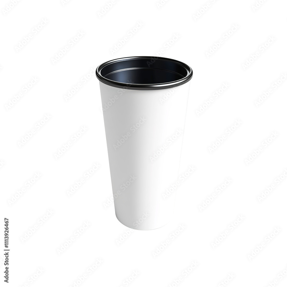 Blank White Disposable Paper Cup with Black Lid - Mockup Template Blank White Disposable Paper Cup with Black Lid - Mockup Template