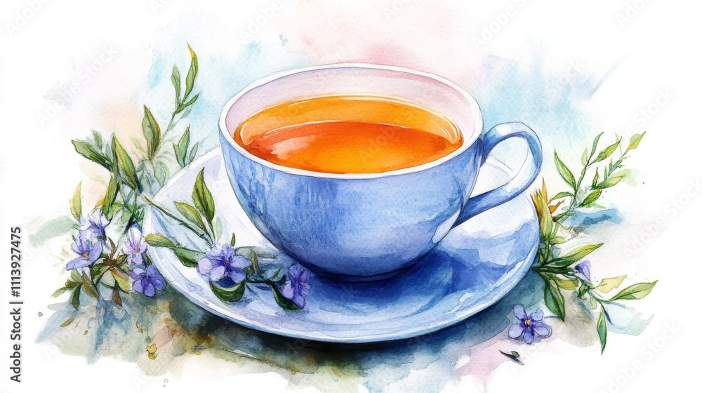 Watercolor Tea Cup Illustration Watercolor Tea Cup Illustration