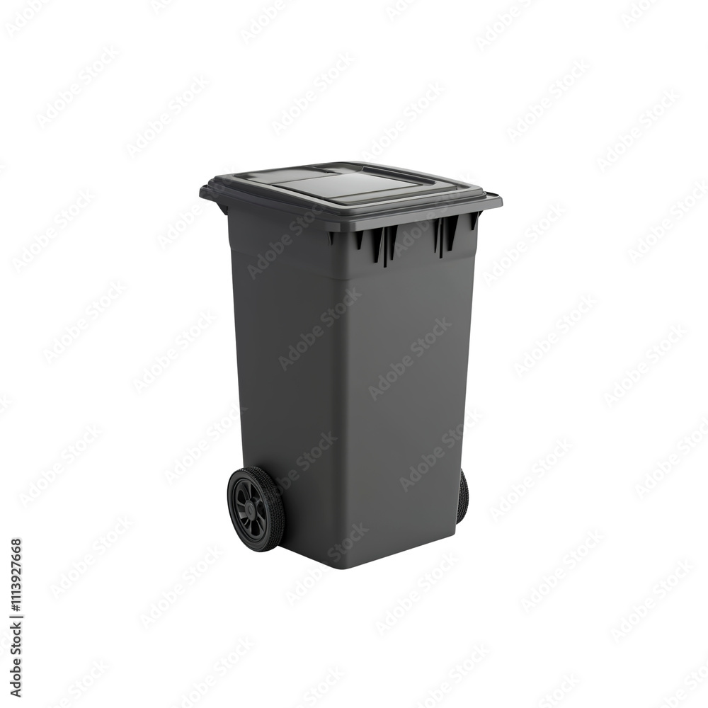 Grey Wheeled Waste Bin - Modern Recycling Container for Home or Business Grey Wheeled Waste Bin - Modern Recycling Container for Home or Business