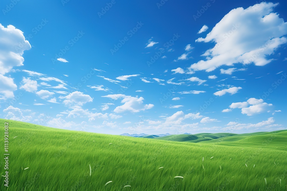 Obraz premium meadow and the beautiful blue sky 