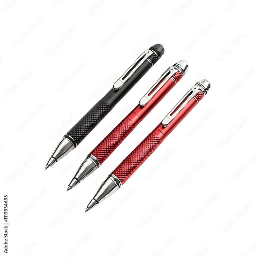 Three Metallic Pens Black, Red, and Dark Red Three Metallic Pens Black, Red, and Dark Red
