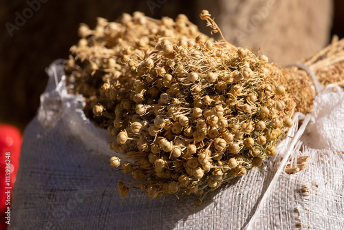 Dried herb against the evil eye of Garmala. photo