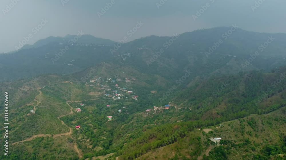 Aerial view of himalayan mountains at arki near solan in himachal pradesh, India Aerial view of himalayan mountains at arki near solan in himachal pradesh, India
