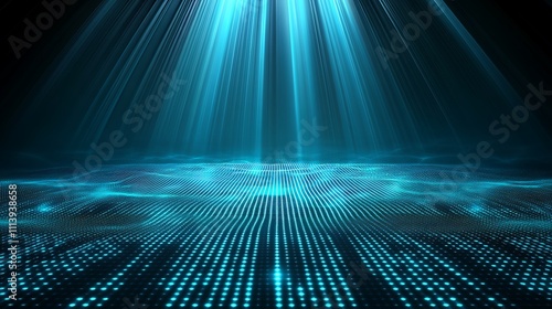 Futuristic Digital Light Rays Illuminating a Vibrant Abstract Background with Glowing Patterns and Textures