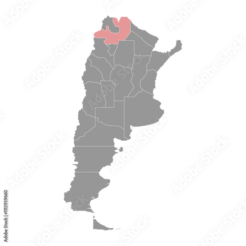 Salta Province map, administrative division of Argentina. Vector illustration.