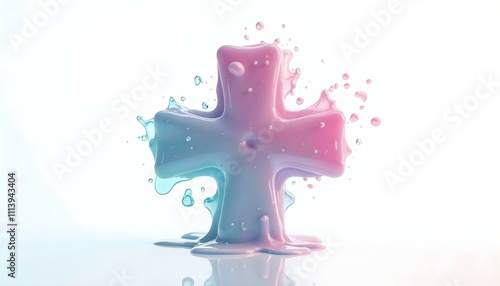 liquid shield first aid cross isolated on white background create with ai