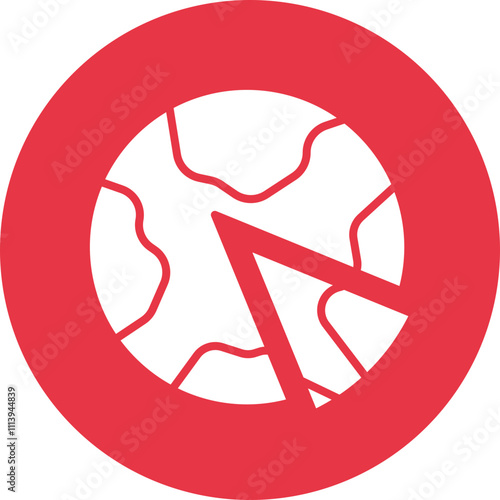 Earth crust glyph circle icon