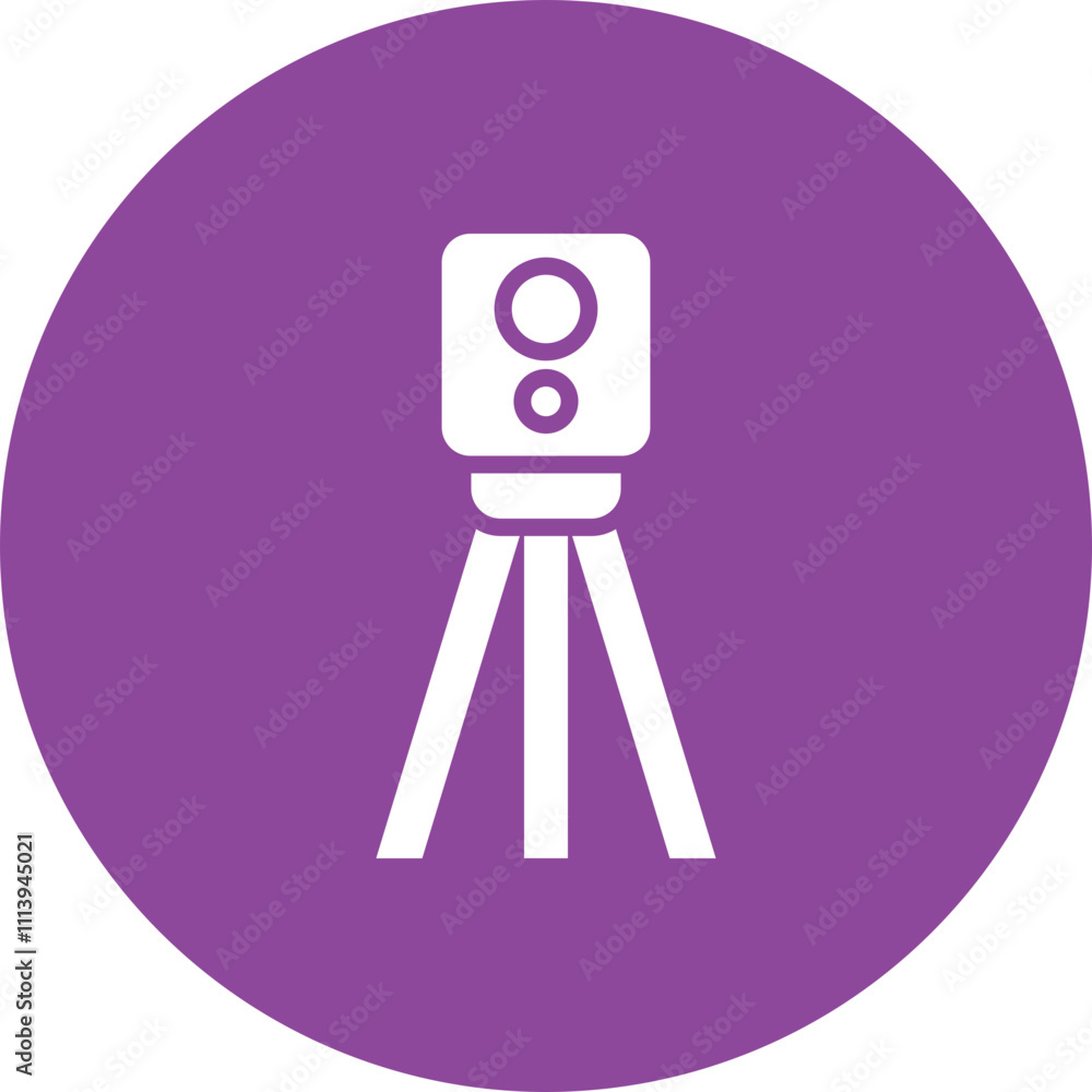 Theodolite glyph circle icon Theodolite glyph circle icon