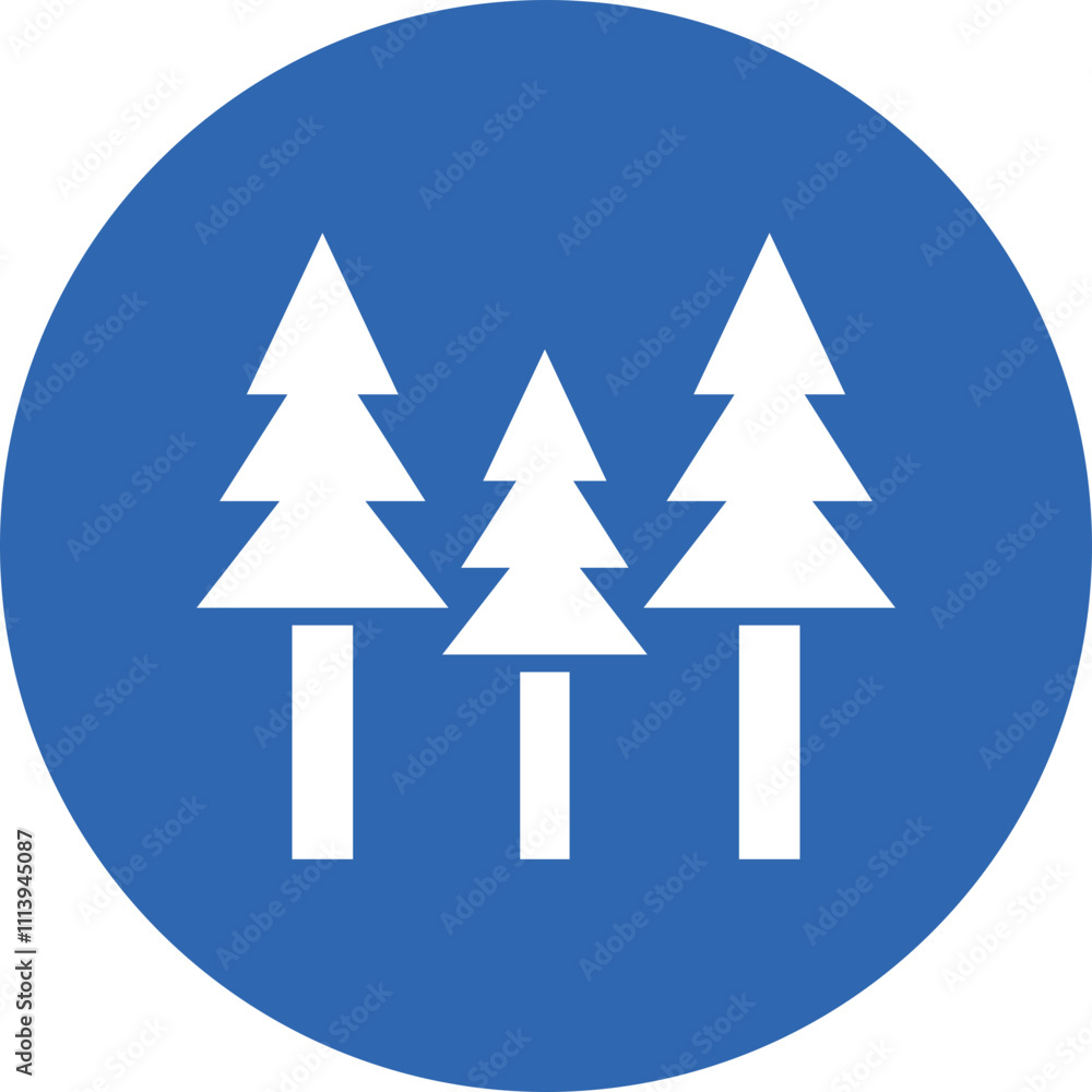 Forest glyph circle icon Forest glyph circle icon