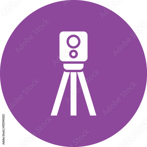 Theodolite glyph circle icon