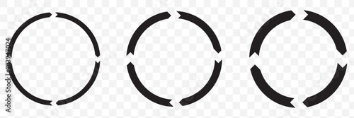 circle arrow icon set. circular arrow icon, refresh, reload arrow icon symbol sign, vector illustration. eps 10.