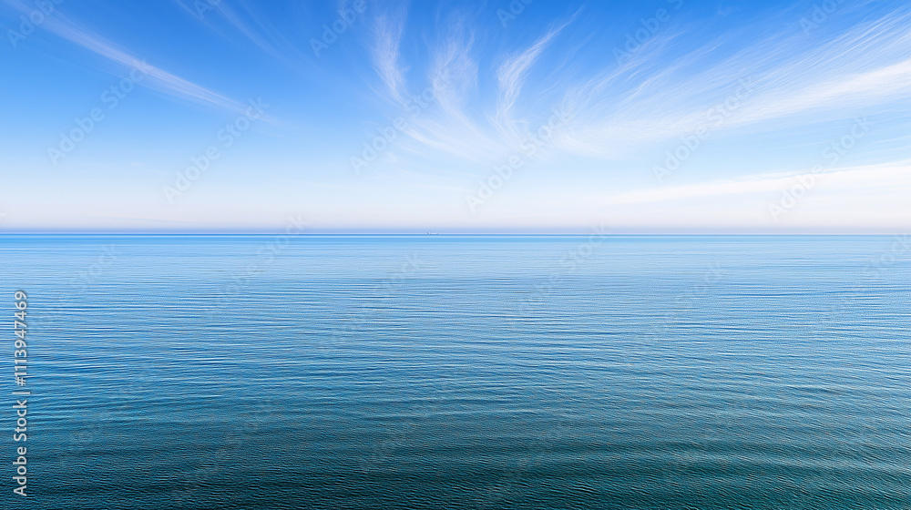 Obraz premium Baltic Sea aerial view showcasing vast expanse of water and distant coastline, symbolizing natural beauty and serene landscapes.