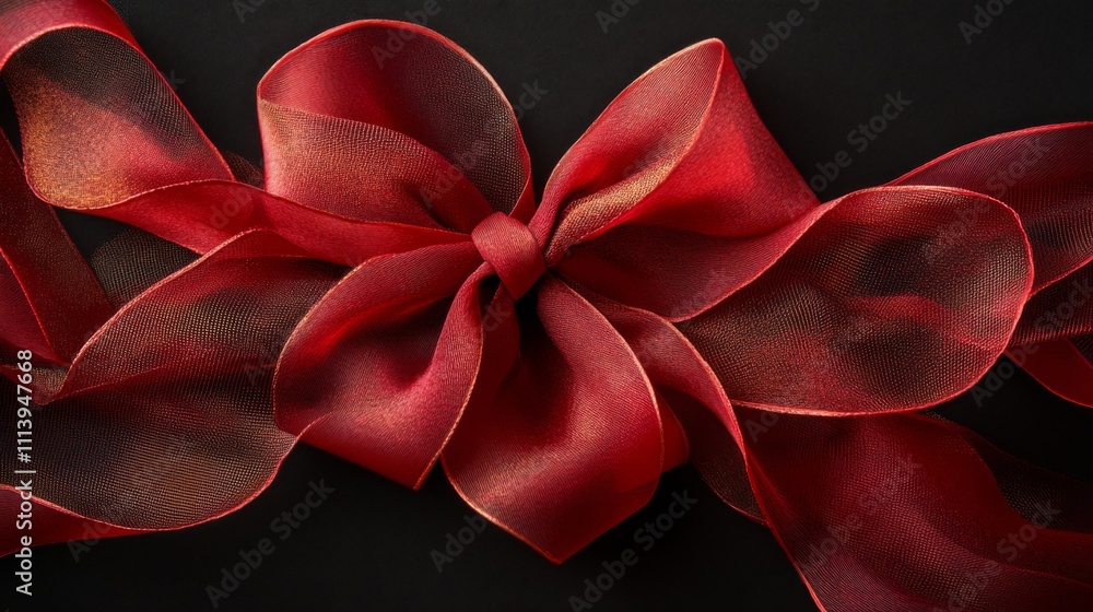 Elegant Red Ribbon Bow Elegant Red Ribbon Bow