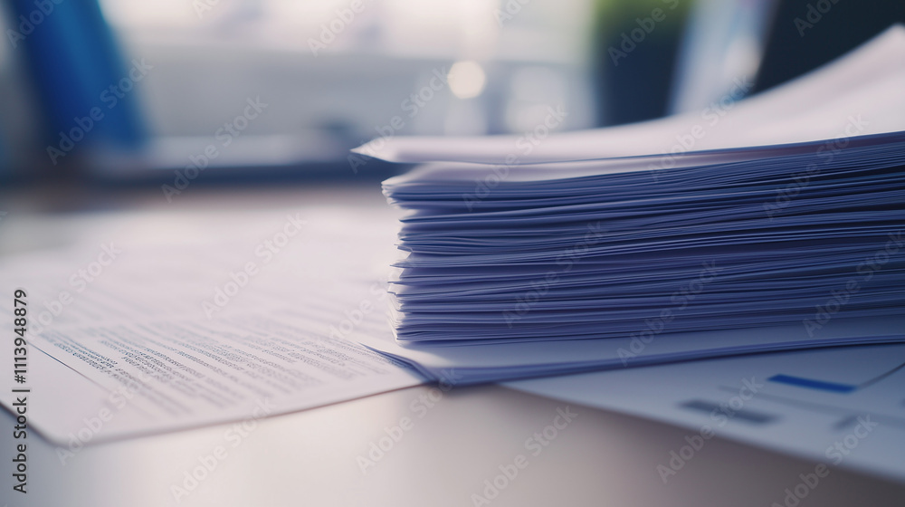 Detailed close-up of a stack of medical bills and paperwork on a desk, representing the stress of healthcare expense management, with blurred medical charts in the background. Detailed close-up of a stack of medical bills and paperwork on a desk, representing the stress of healthcare expense management, with blurred medical charts in the background.