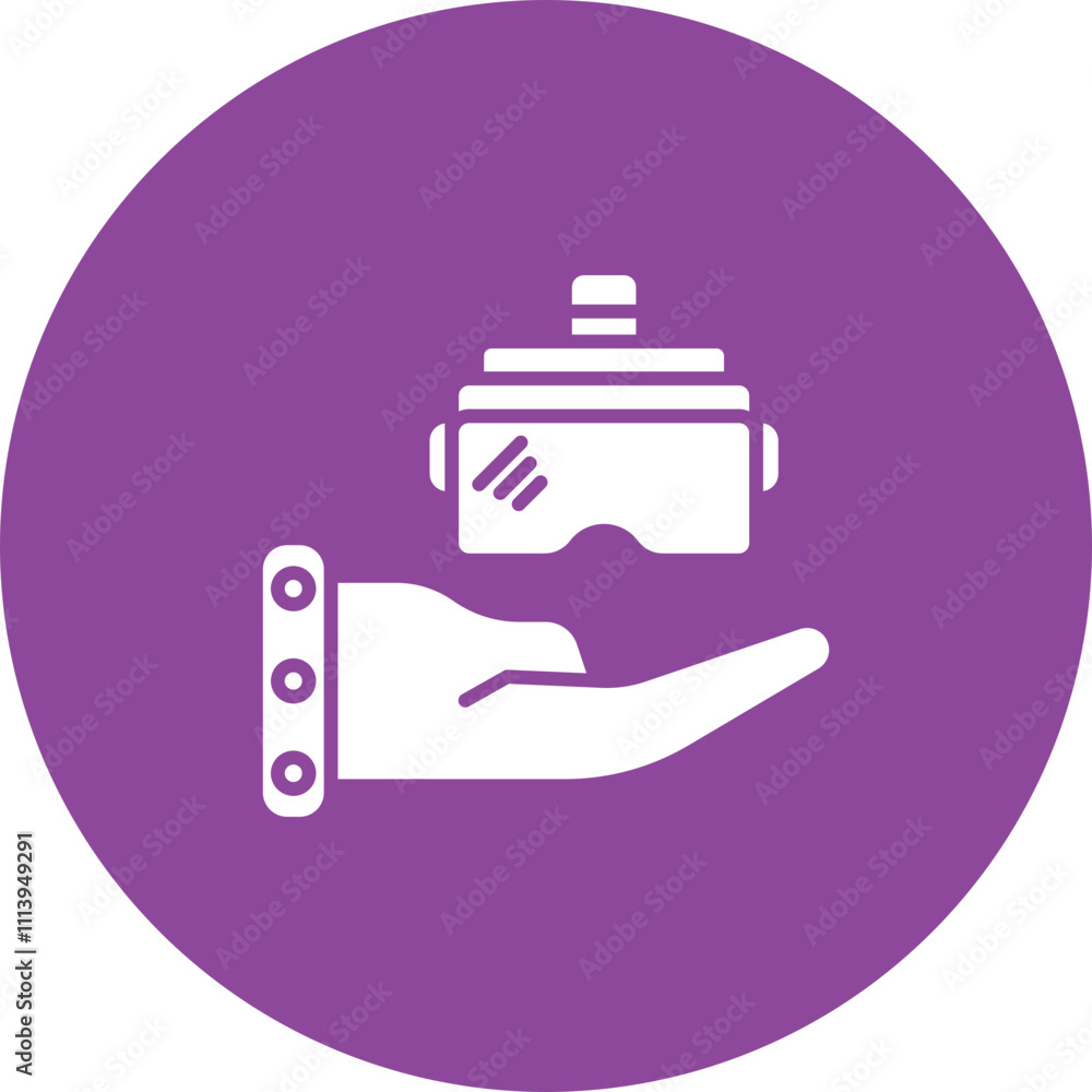 VR Hands glyph circle icon VR Hands glyph circle icon
