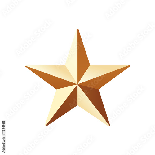 golden star shape isolated on transparent background