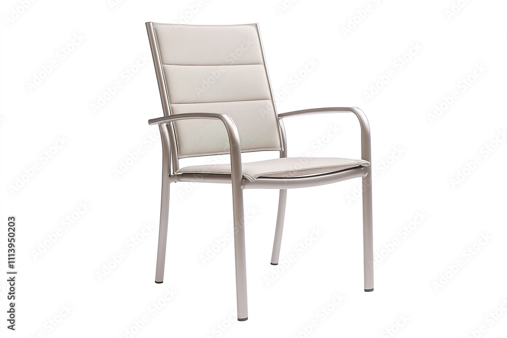 Modern beige office chair with metal frame isolated on white Modern beige office chair with metal frame isolated on white