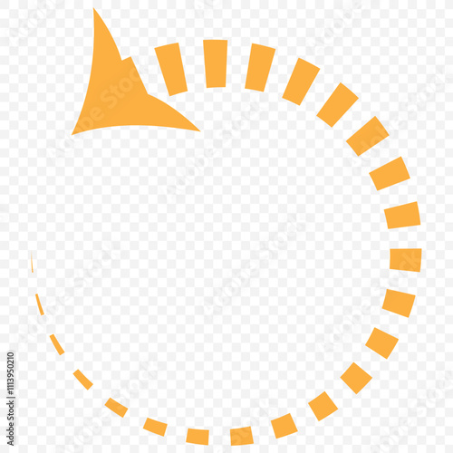 circular arrow icon. Circle arrow on transparent background. Refresh, reload, recycle, loop rotation sign. eps 10.