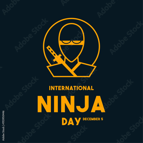 Vector Illustration of International Ninja Day. December 5. Flat design vector. Ninja icon.