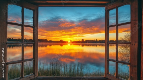 Sunset Serenity Through Window