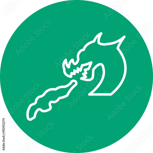 Dragon Fire line circle icon