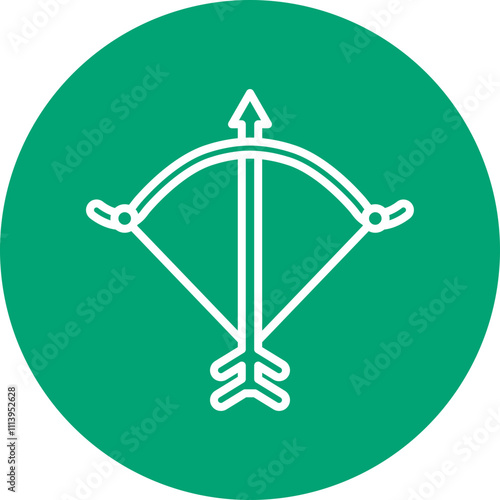 Long Bow line circle icon