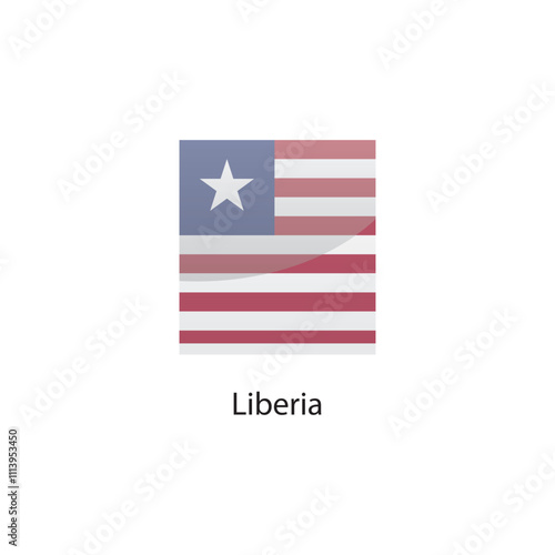 Free Download Flat square icon of Liberia flag. Simple vector illustration. - GFXLoad