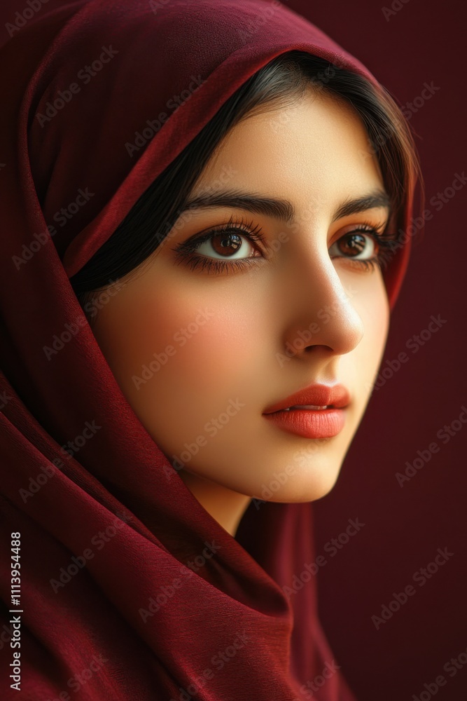 Three-quarter view shot portrait of a young iranian woman Three-quarter view shot portrait of a young iranian woman