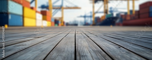 Wallpaper Mural Beautiful blurred background of an industrial dock with colorful containers and cargo ships in the distance Torontodigital.ca