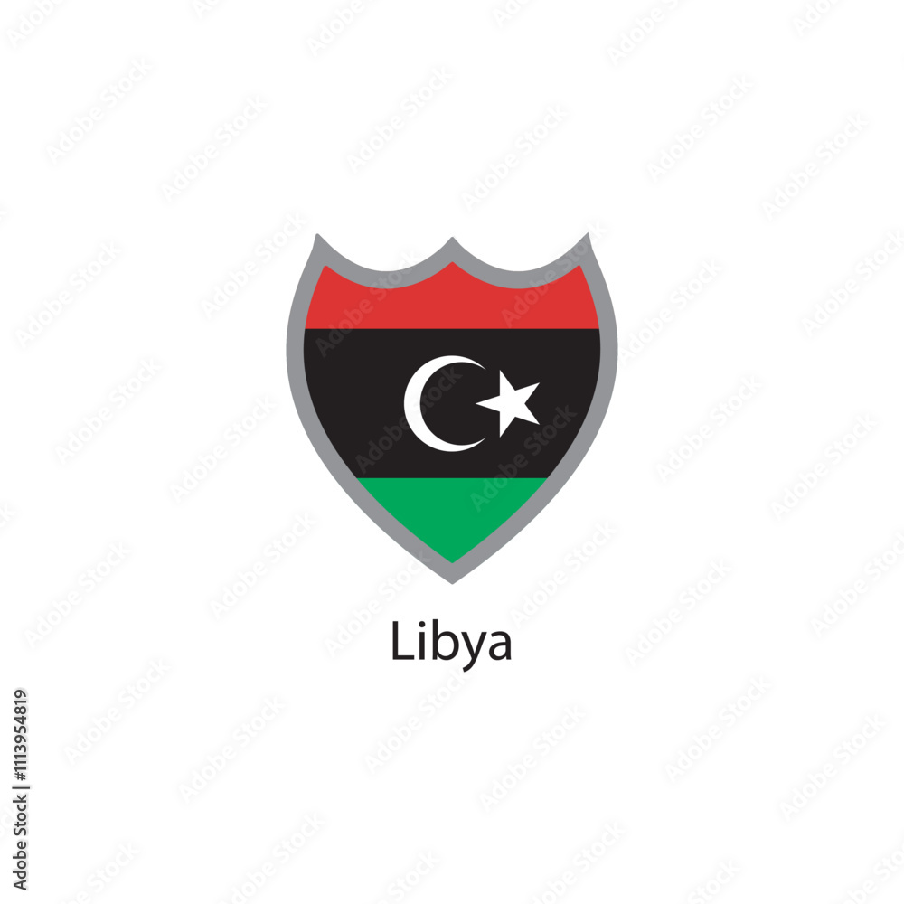 Shield icon of Libya flag. Simple vector illustration. Shield icon of Libya flag. Simple vector illustration.