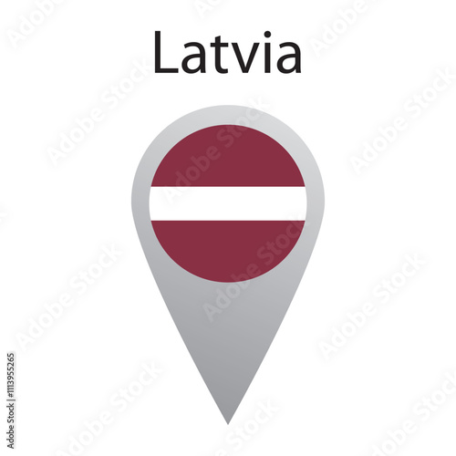 Free Download Location pin icon of Latvia flag. Simple vector illustration. - GFXLoad