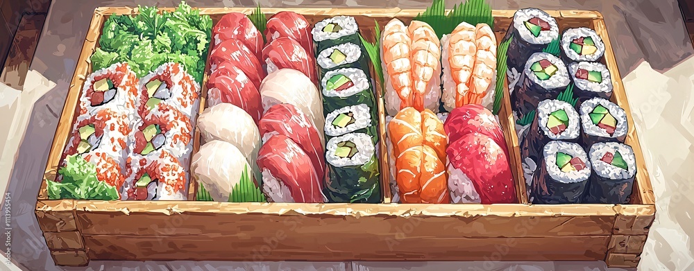 Sushi platter showcase japanese cuisine food art indoor restaurant setting culinary photography gourmet presentation Sushi platter showcase japanese cuisine food art indoor restaurant setting culinary photography gourmet presentation