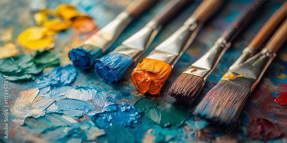 brushes and palette brushes and palette
