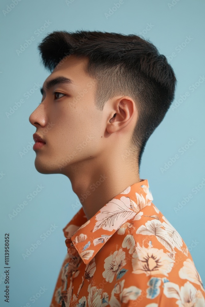 Profile shot portrait of a young singaporean man Profile shot portrait of a young singaporean man