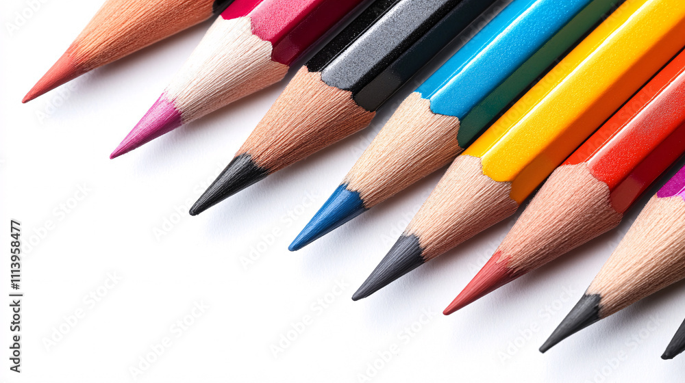 color pencils isolated on white background color pencils isolated on white background