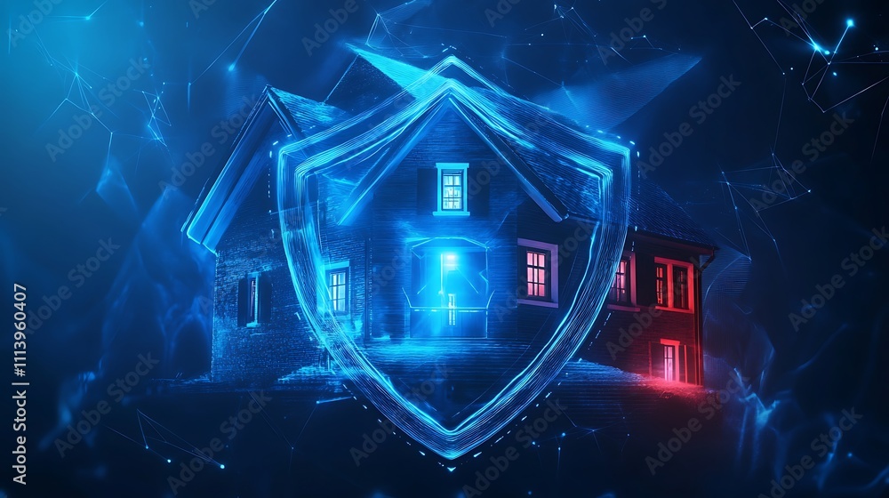 Home design featuring protective shield in concept poster Home design featuring protective shield in concept poster