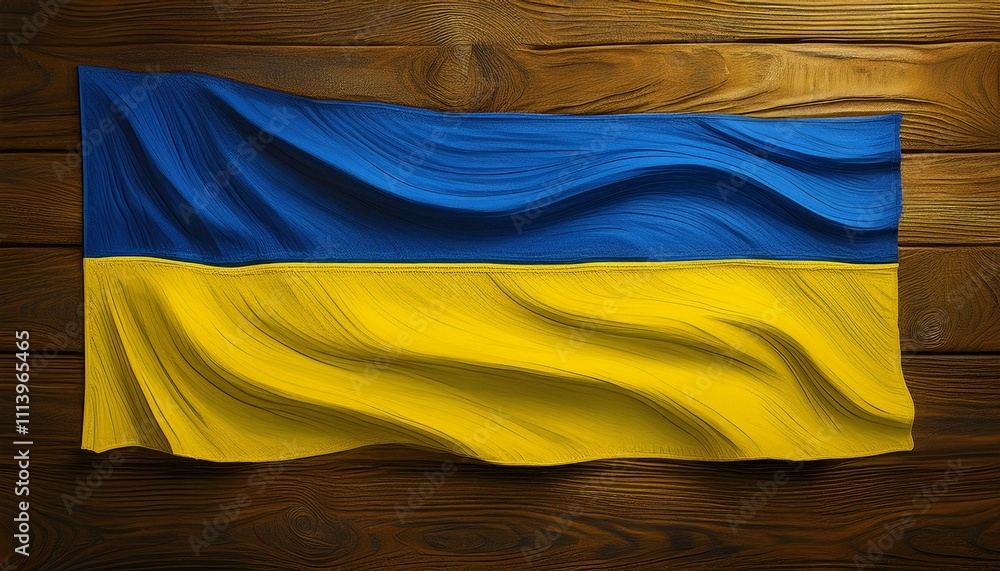 Obraz premium wooden background painted in the Ukrainian flag