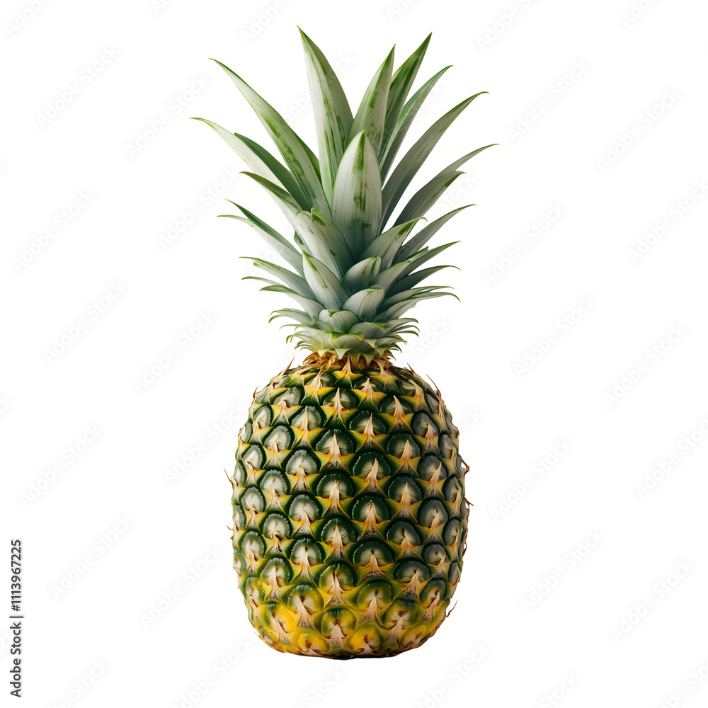 Fototapeta premium Golden Pineapple with Lush Green Crown