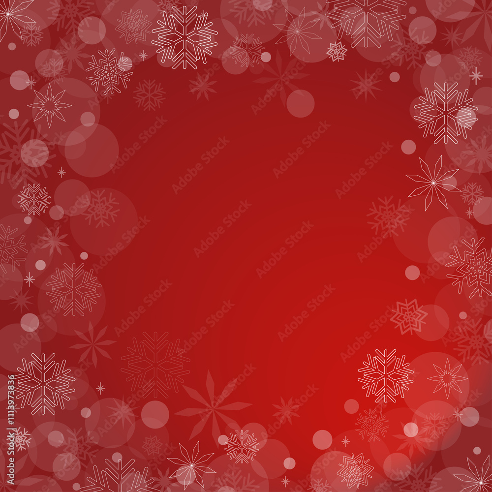 background gradient red. snowflake. festive christmas. square for social online. advertising background gradient red. snowflake. festive christmas. square for social online. advertising